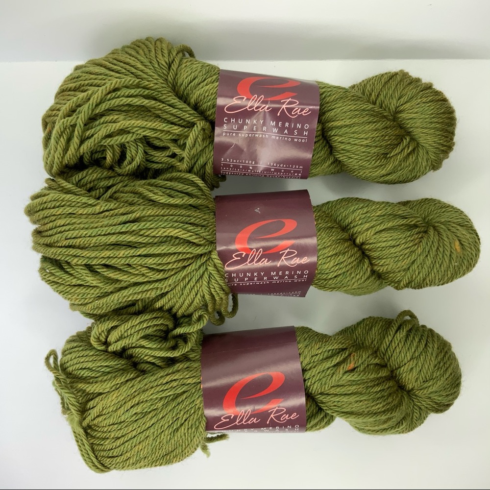 lot of 5 seagrass ella rae chunky merino yarn
